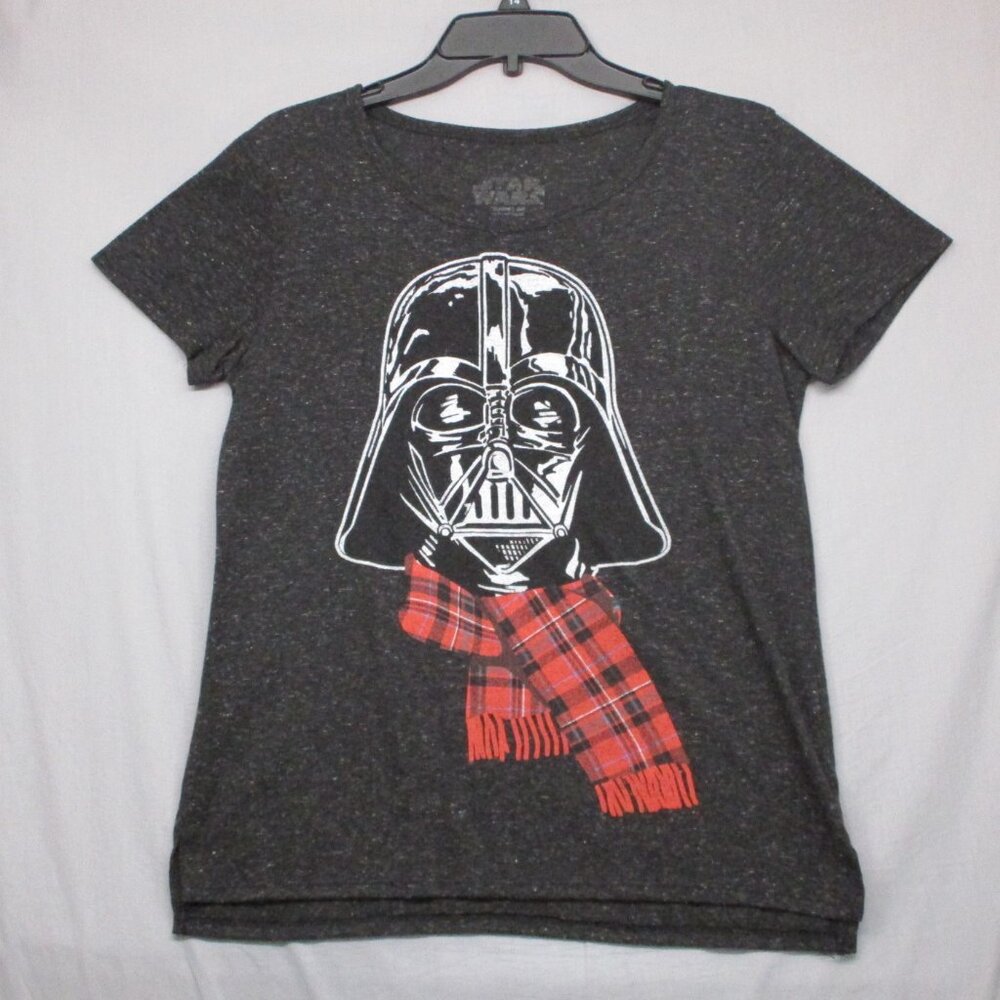 Star Wars Vader Christmas Graphic Print T-Shirt Gray women Size | M